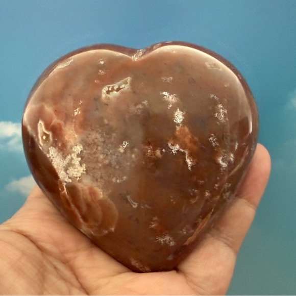 2pcs Ocean Jasper Heart shaped with stand - Picture 4 of 9